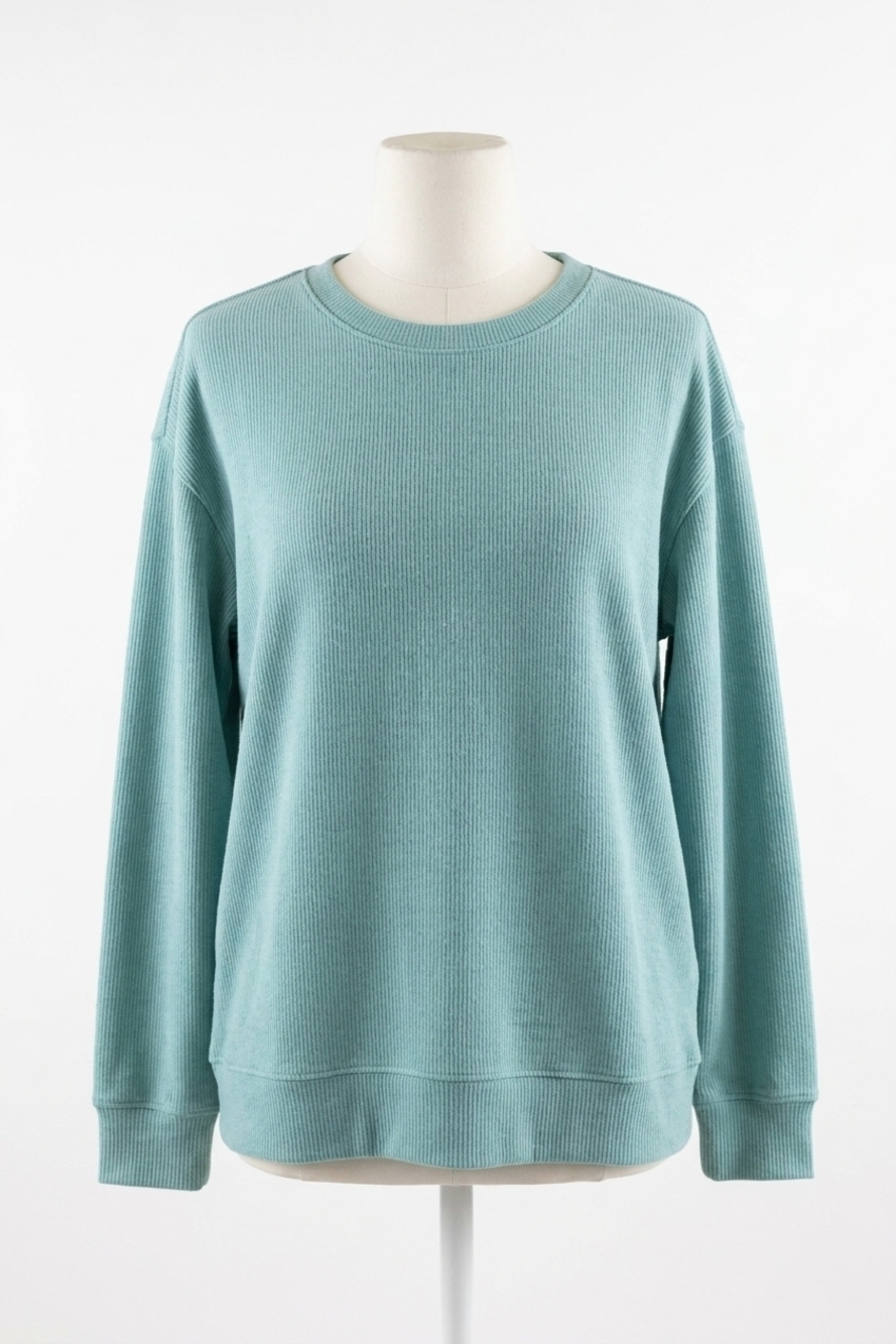 NEW MICHELLE MAE corrine ribbed pullover top in dusty blue